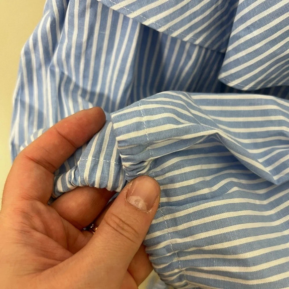 Jill Stuart • Striped Off The Shoulder Ruffle Crop Top - Picture 8 of 8